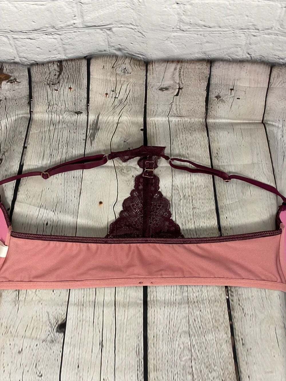 Victoria's Secret PINK Date Push-Up Bra Lace Racerback Front-Close 34C - Picture 6 of 6